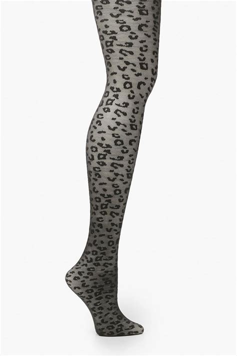 sheer print leopard tights boohoo uk