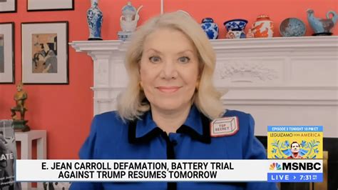 E Jean Carroll Defamation Battery Trial Against Trump Resumes Tomorrow — Jill Wine Banks