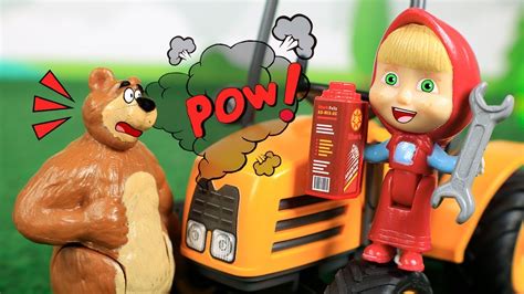 Masha And The Bear Toys 🐻 Masha Breaks Bear´s Tractor 🚜🌟 Youtube