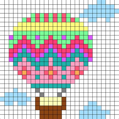 6.43 x 5.71 inches or 16.33 x 14.51 cm. Hot Air Balloon Perler Bead Pattern / Bead Sprite | Cross ...