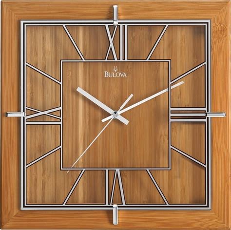 Bulova Studio 12″ Square Wall Clock C4645 Jam Dinding Dinding Ide