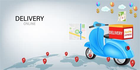 Fast delivery by scooter on mobile 1234146 - Download Free Vectors ...
