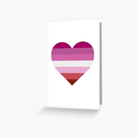 Lesbian Flag Heart Shape Greeting Card By Seren0 Redbubble