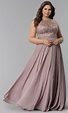 Embroidered-Bodice Long Plus-Size Prom Dress | Plus prom dresses, Plus ...