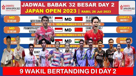 Jadwal Japan Open 2023 Babak 32 Besar Day 2 Ada 9 Wakil Indonesia