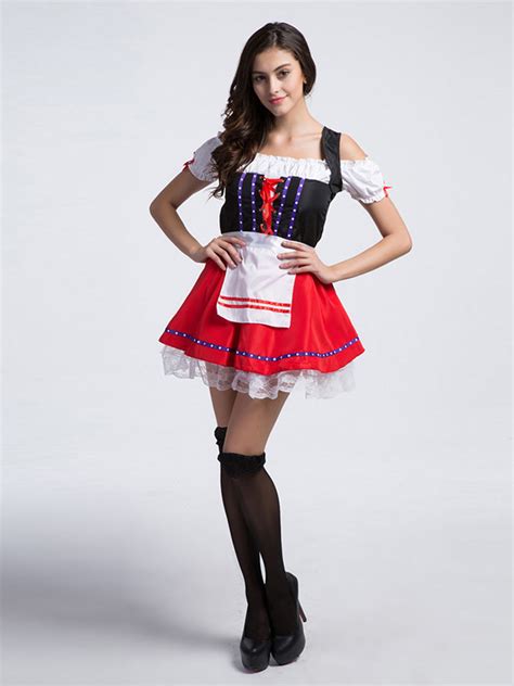 Red One Size Traditional French Maid Costumewonder Beauty