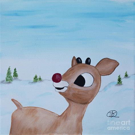 Rudolph The Red Nosed Reindeer Painting By Deborah Klubertanz Fine