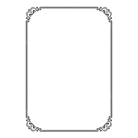 A4 Paper Border Black Floral A4 Border Borders Paper Png Transparent