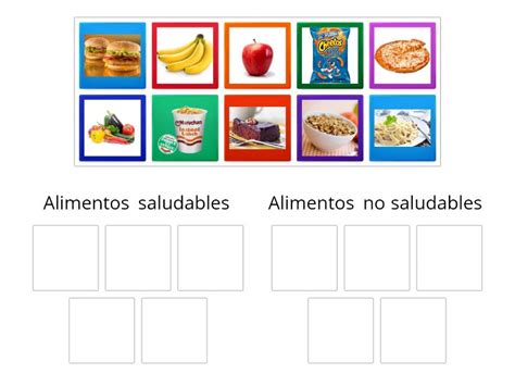 Alimentos Saludables Y No Saludables Classificação De Grupo