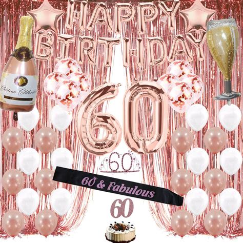 Buy Rose Gold 60th Birthday Decorations For Women 60 Birthday Party