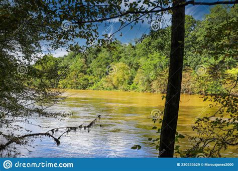 A Gorgeous Shot Of The Silky Brown Flowing Waters Of The Chattahoochee