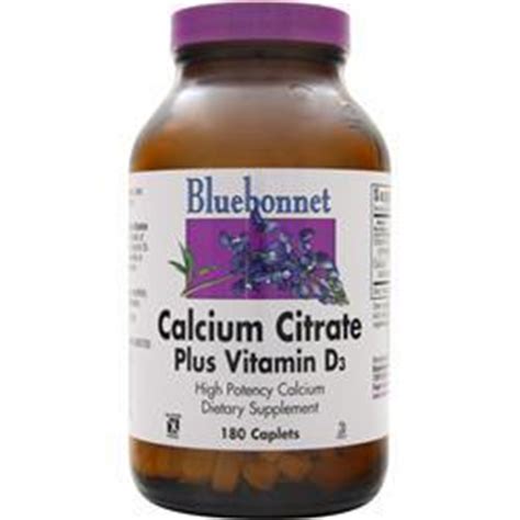 In combination with a healthful diet, this calcium and vitamin d supplement may also help reduce the risk of osteoporosis and help seniors conserve their teeth. Bluebonnet Calcium Citrate Plus Vitamin D3 on sale at ...