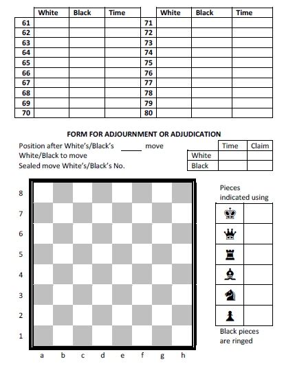 13 Free Sample Chess Score Sheet Templates Printable Samples