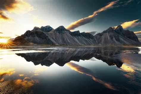 Mountains Clouds Lake Reflection Sun Sky Hd Nature K Wallpapers