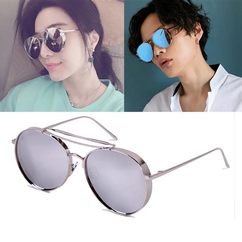 korean brand vintage round polarized sunglasses men women classic sun glasses with colored lens