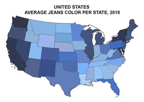 Average Jean Colors Per State 2018 Maps On The Web