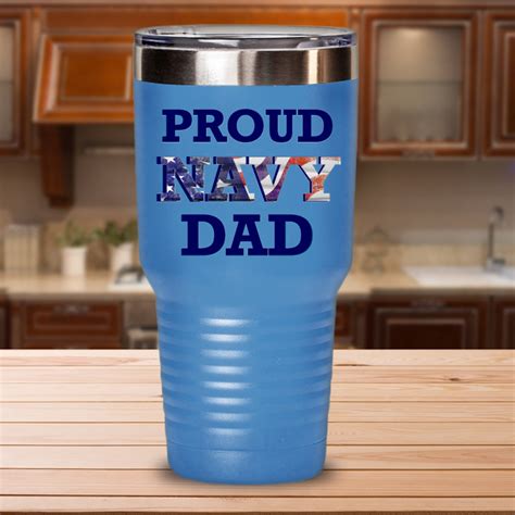 Proud Navy Dad Tumbler Proud Navy Dad Travel Mug Fathers Day Etsy