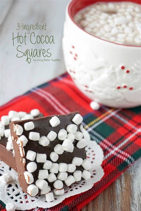 3 Ingredient Hot Cocoa Squares Recipe Sweet Treats Three Ingredient Recipes Desserts