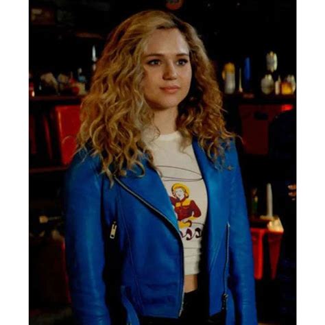 brec bassinger stargirl courtney whitmore blue leather jacket