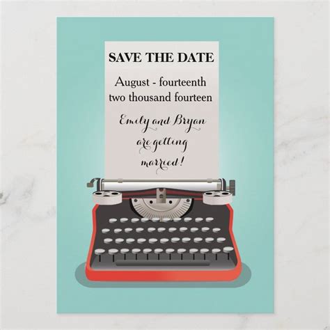 Save The Date Postcard Vintage Typewriter Zazzle In 2022 Vintage Typewriters Save The