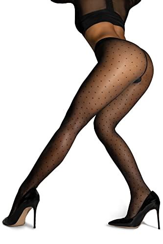 Sofsy Black Polka Dot Tights Women Made In Italy Patterned Tights