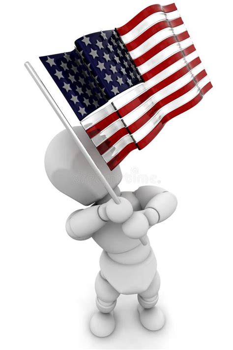 Person Waving American Flag Stock Illustration Illustration Of