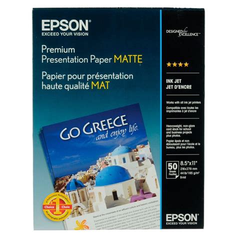 Epson Premium Presentation Paper Matte 85 X 11 50 Sheets