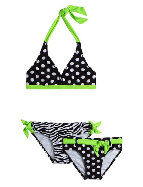 3 Piece Zebra Bikini Swimsuit Reversible Bikini Top Item Groups