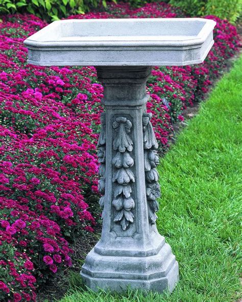 The Perfect Square Top Cast Stone Birdbath Longwood Floral Pedestal