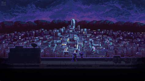 Katana Zero Pixel Art Cityscape Hd Wallpaper