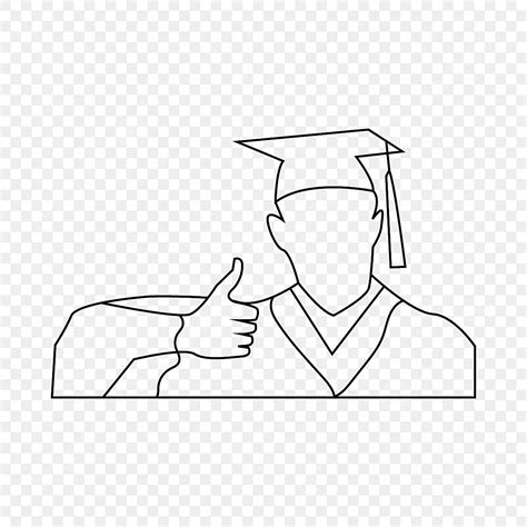 Continuous Line Art Or One Drawing Of Graduation Students Card Concept