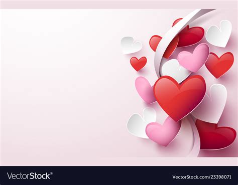 Happy Valentines Day Abstract Hearts Background Vector Image