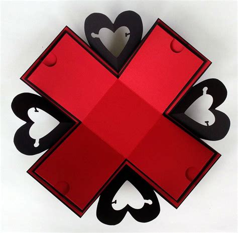Explosion Box Exploding Box Open Heart Explosion Box Hearts Etsy