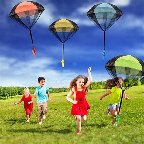 4 Colors Hand Throwing Mini Play Soldier Parachute Toys For Kids