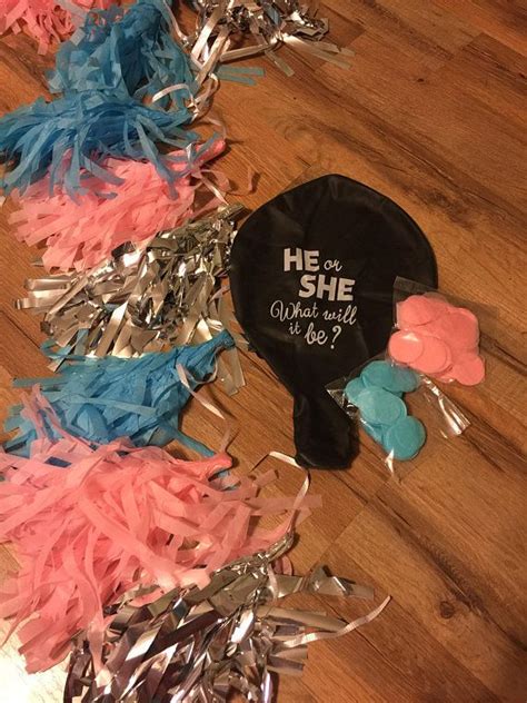 Fast Shipping Complete Kit Gender Reveal Party Kit Gender Etsy Confetti Gender Reveal Party
