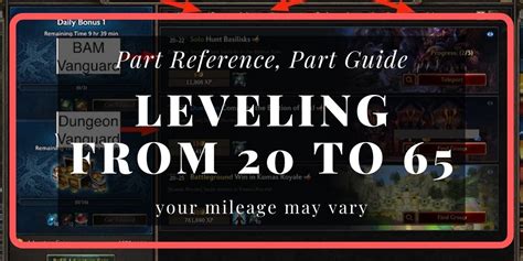 To ensure that the story will get you there, be at least 62 and a half or all the way to 63. Leveling from 20 to 65 | How To TERA