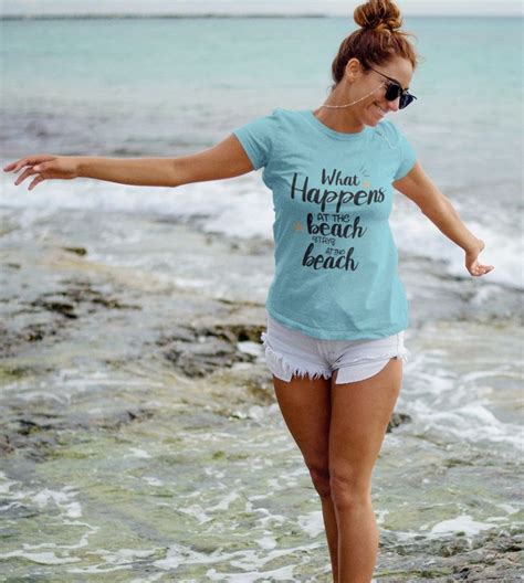 What Happens At The Beach Stays At The Beach Funny T Shirts Sayings