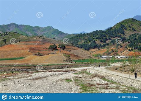 North Korea Countryside Landscape Editorial Stock Image