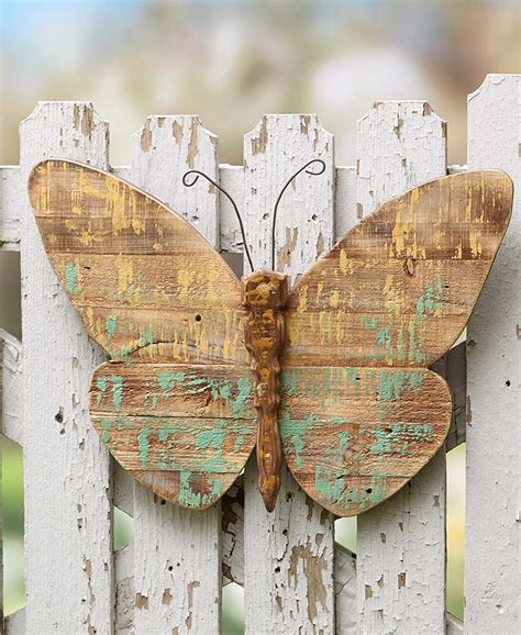 Distressed Pallet Wood Butterfly Panel Garden Decor