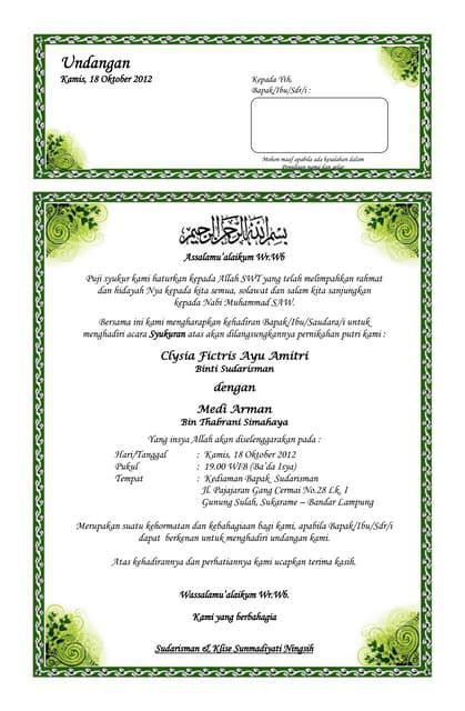 Undangan Pernikahan 18 Oktober Pdf