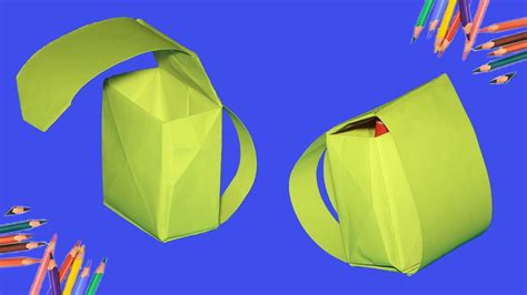 Como Hacer Una Mochila De Papel Origami Maleta Fácil Manualidades