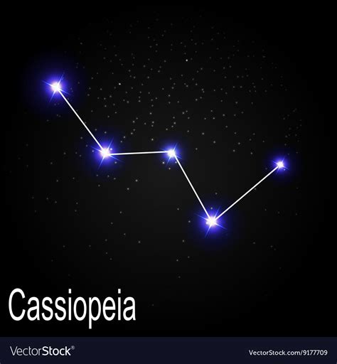 Cassiopeia Constellation With Beautiful Bright Vector Image
