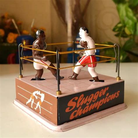 Wind Up Classic Vintage Boxing Ring Boxer Tin Toy Clockwork Collectible