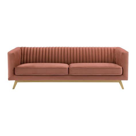 Armen Living Somerset Grey Velvet Mid Century Modern Sofa Lcsm3grey