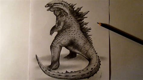 Godzilla 2014 Amazing Fan Art Speed Drawing Youtube