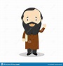 Fiodor Dostoevsky Cartoon Character. Vector Illustration Stock Vector ...
