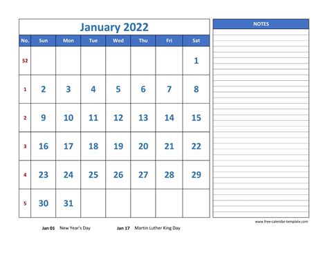 Monthly Calendar 2022 With Notes March Calendar 2022