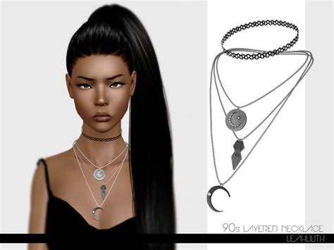 Leah Lilliths Leahlillith 90s Layered Necklace With Images Sims