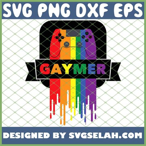 Lgbt Gamer Gaymer Gay Pride Rainbow 游戏手柄 Svg Png Dxf Eps，设计剪切文件，图像剪贴