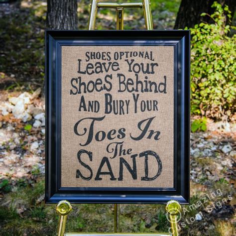 Beach Wedding Sign Shoes Optional Leave By Amazingcustomsigns